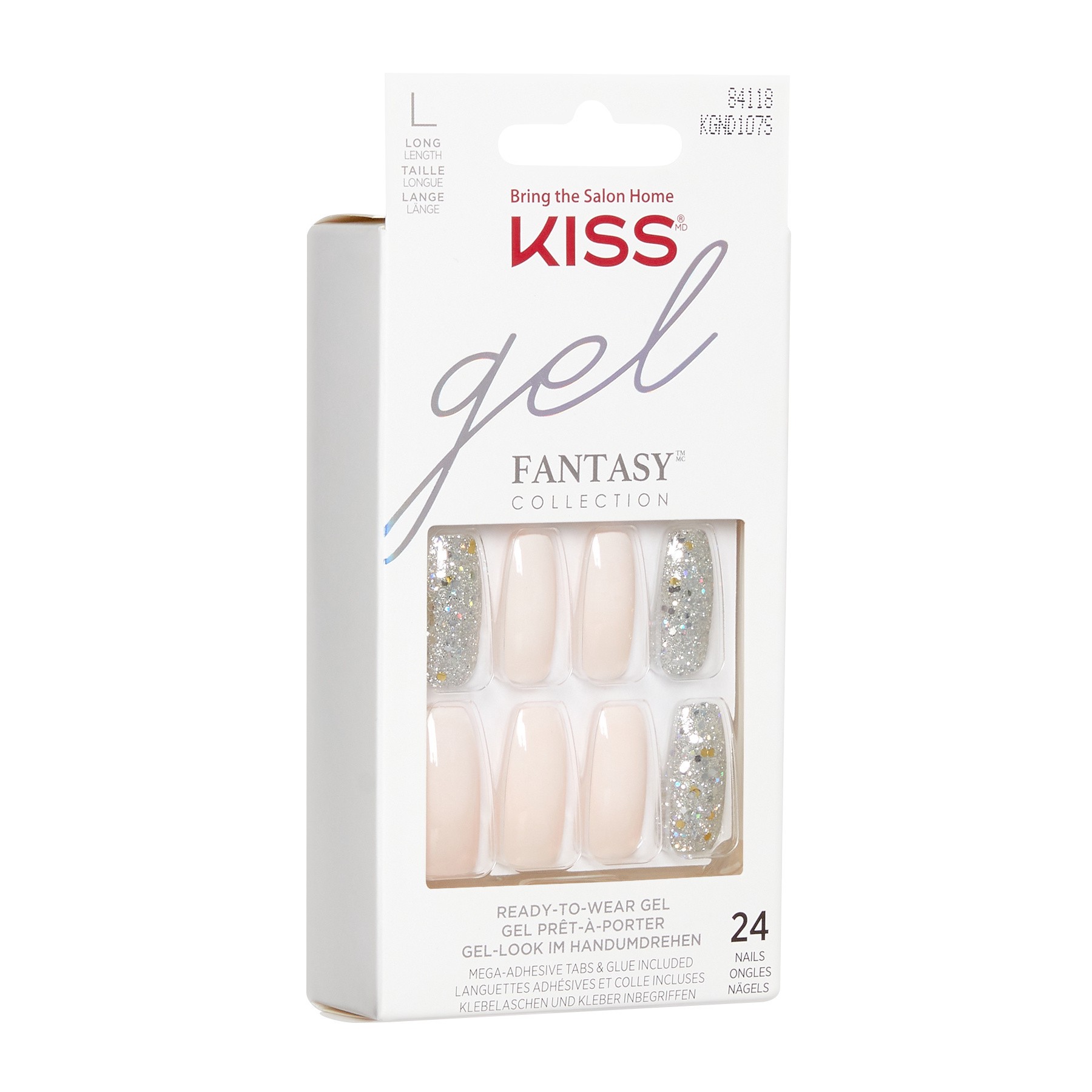 slide 5 of 5, Kiss Gel Fantasy Collection Long Length Nails 24 ea, 28 ct