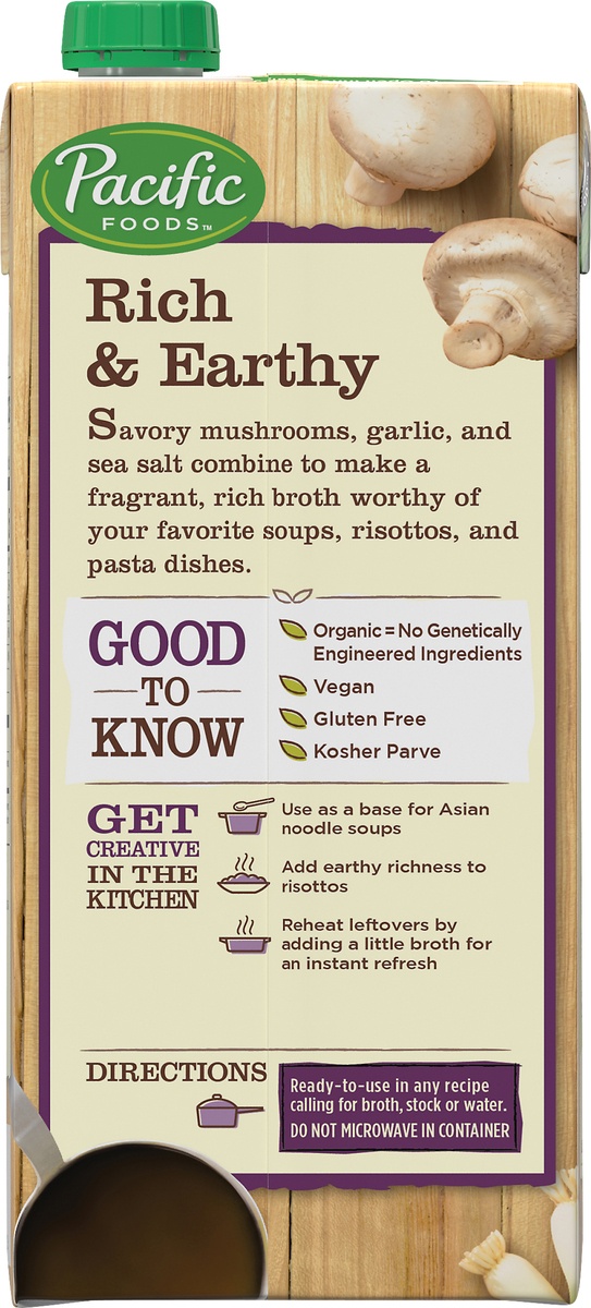 slide 10 of 10, Pacific Foods Organic Mushroom Broth, 32 fl oz