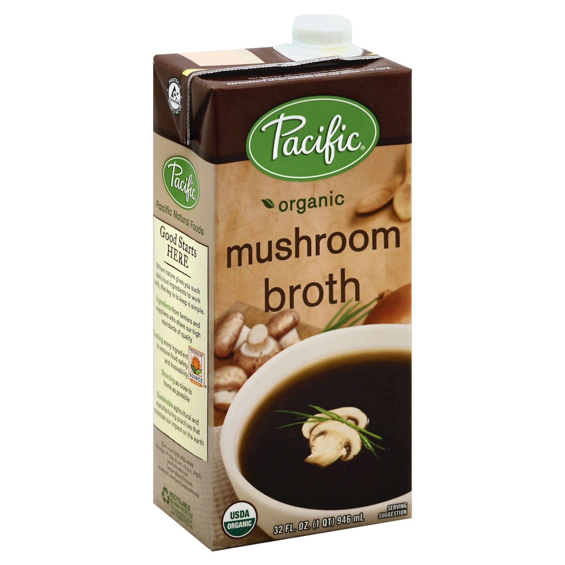 slide 1 of 10, Pacific Foods Organic Mushroom Broth, 32 fl oz