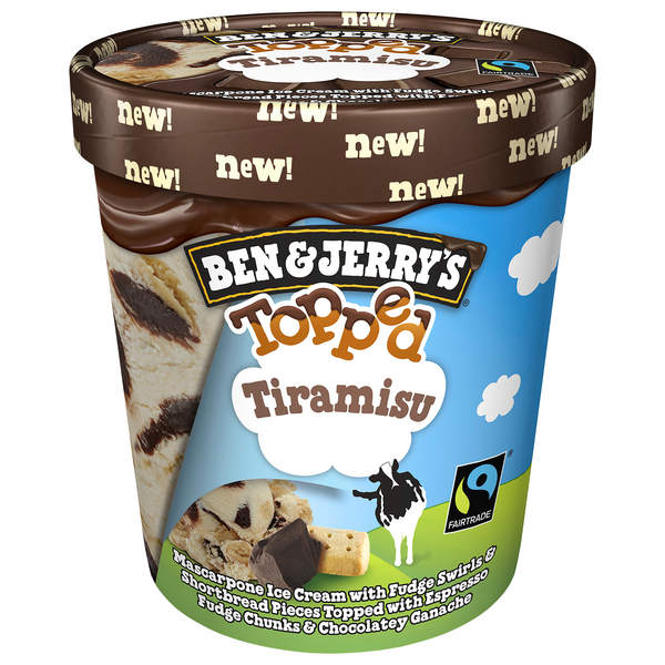 slide 1 of 1, Ben & Jerry's Topped Ice Cream Tiramisu, 1 pint