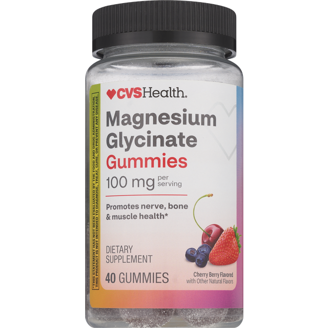 slide 1 of 1, Cvs Health High Absorption Magnesium Glycinate, 100 Mg Gummies, 40 Ct, 40 ct