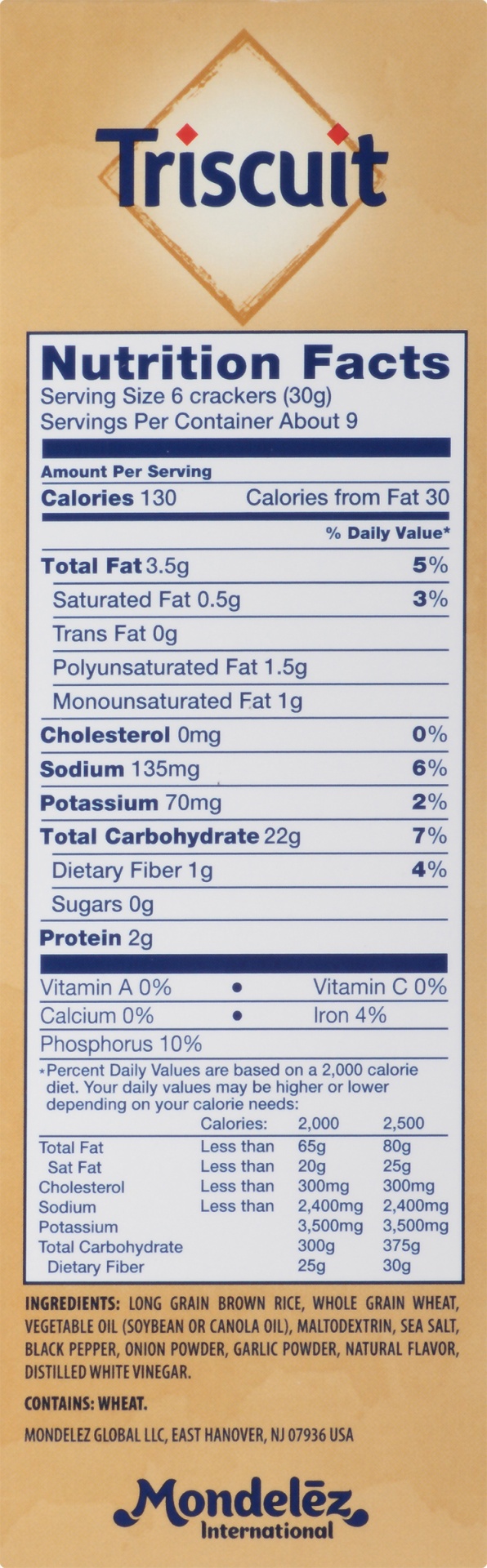 slide 5 of 8, Triscuit Sea Salt & Black Pepper Brown Rice Crackers, 9 oz