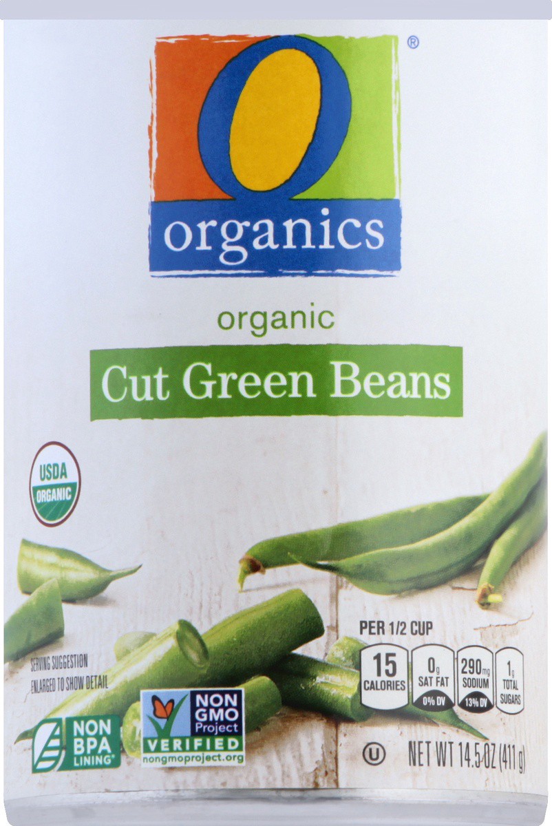 slide 4 of 7, O Organics Organic Beans Green Cut, 14.5 oz