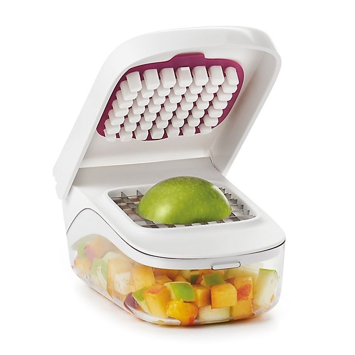 slide 2 of 5, OXO Good Grips Vegetable Chopper With Easy-Pour Opening - White, 1 ct