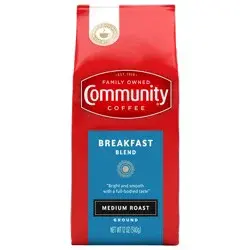 Community Coffee Breakfast Blend Medium Roast Ground 12 oz Gable Top
