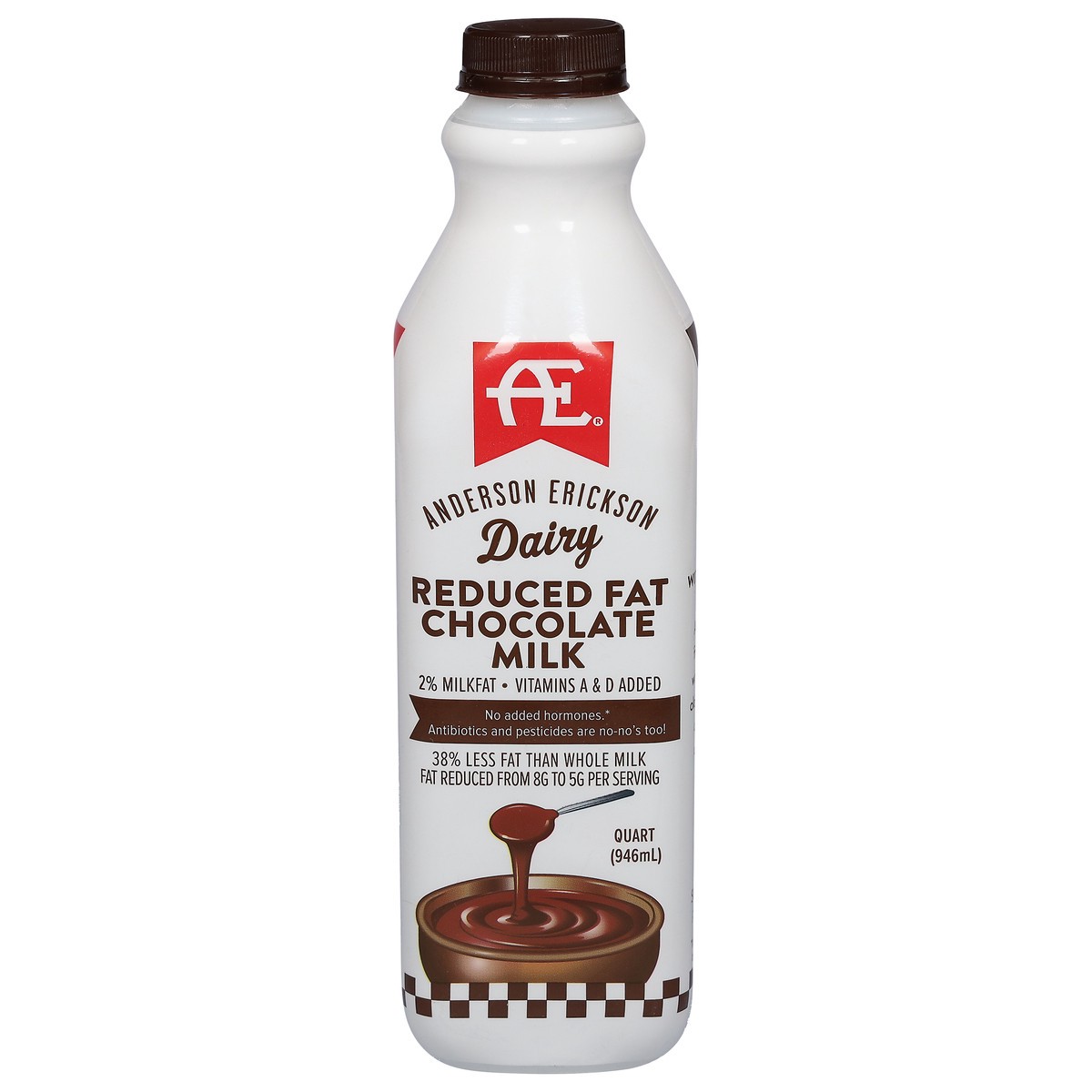 slide 1 of 9, Anderson Erickson Dairy Reduced Fat 2% Milkfat Chocolate Milk 1 qt, 1 qt