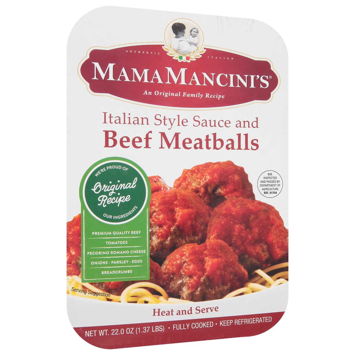 slide 13 of 13, MamaMancini's Italian Style Sauce Beef Meatballs 22.0 oz, 22 oz