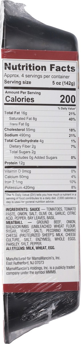 slide 7 of 13, MamaMancini's Italian Style Sauce Beef Meatballs 22.0 oz, 22 oz