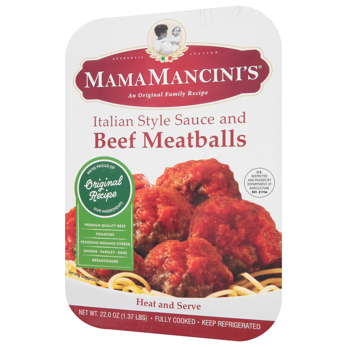 slide 10 of 13, MamaMancini's Italian Style Sauce Beef Meatballs 22.0 oz, 22 oz