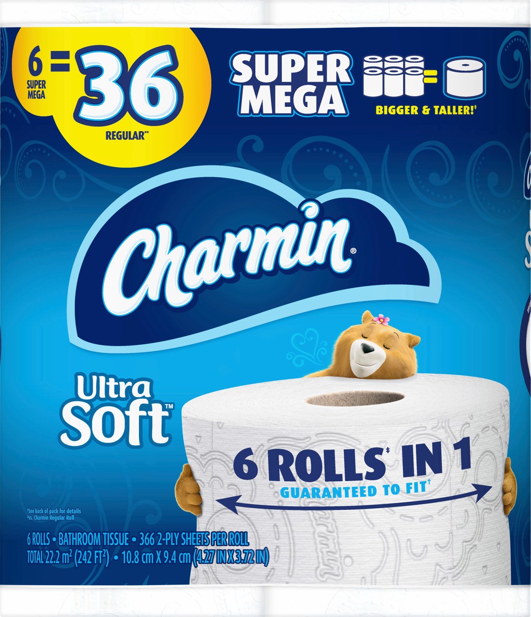slide 5 of 5, Charmin B/Tsu Ult Soft Super Mega Ro, 6 ct