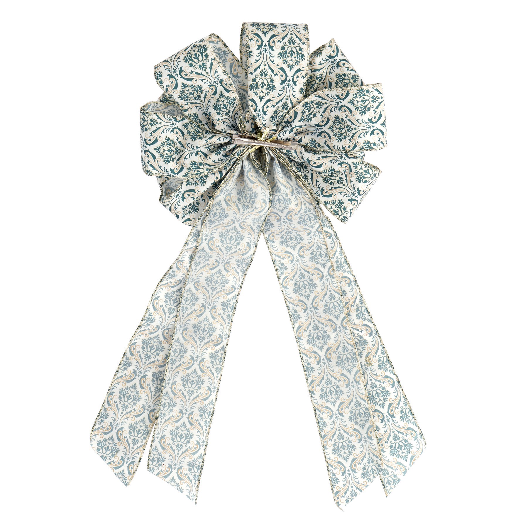 slide 2 of 2, 21" Green Damask Tree Bow By Celebrate It, 11 in x 21 in