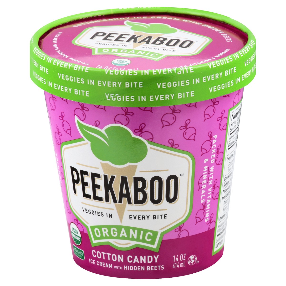 slide 2 of 13, Peekaboo Organic Cotton Candy Ice Cream 14 oz, 14 oz