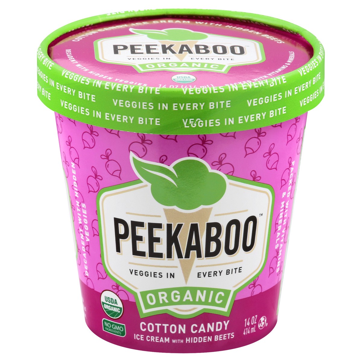 slide 1 of 13, Peekaboo Organic Cotton Candy Ice Cream 14 oz, 14 oz