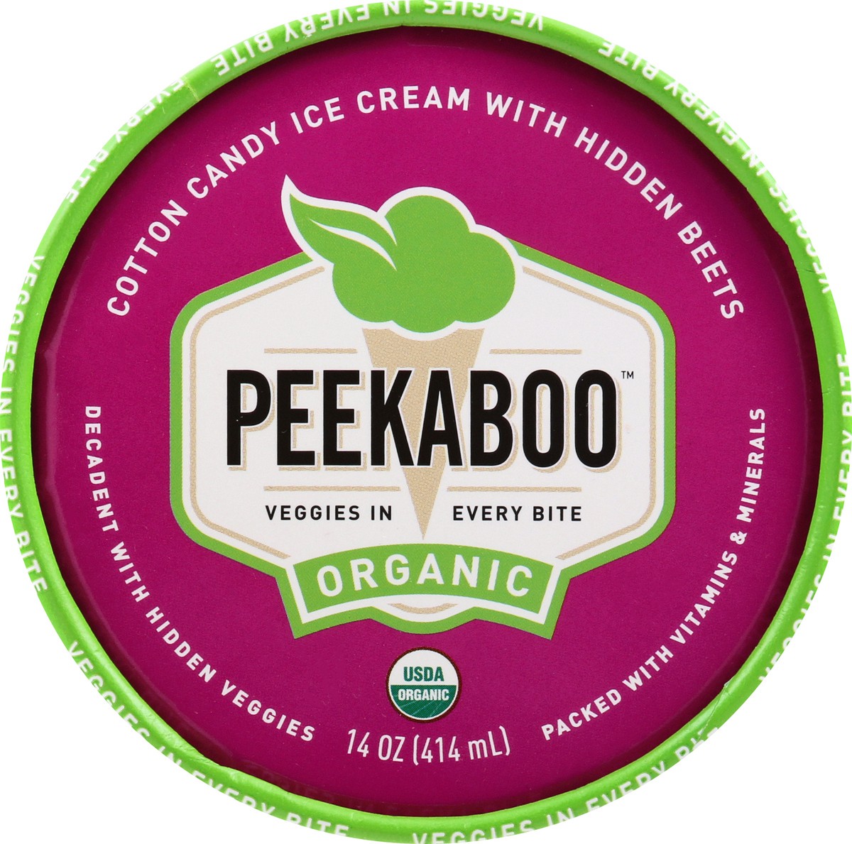 slide 8 of 13, Peekaboo Organic Cotton Candy Ice Cream 14 oz, 14 oz