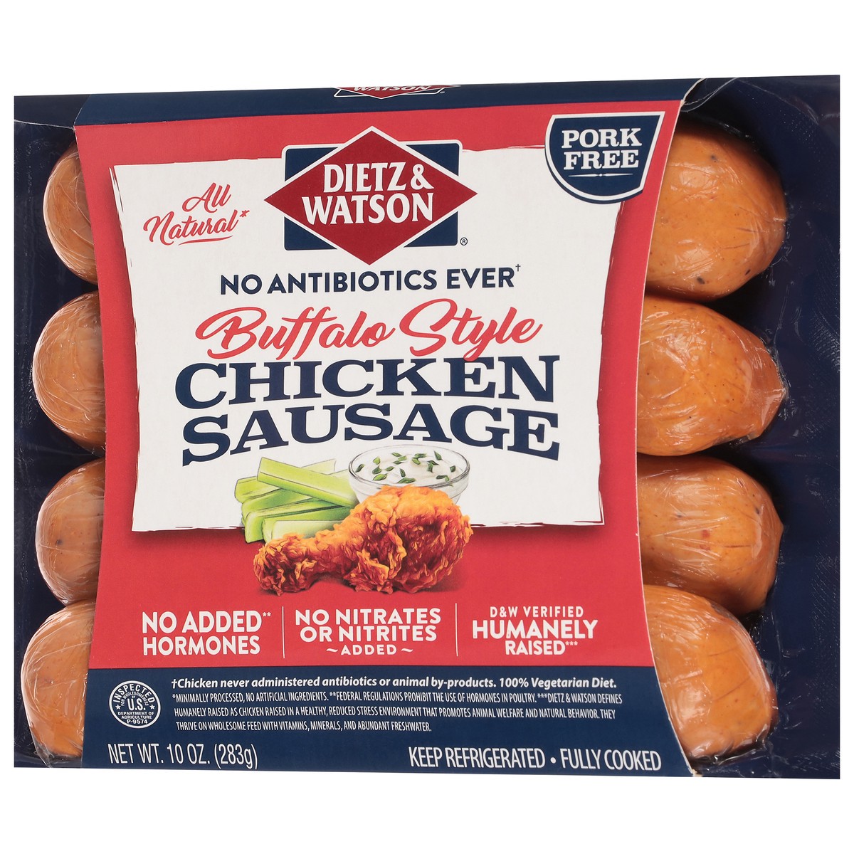 slide 7 of 13, Dietz & Watson Pork Free Buffalo Style Chicken Sausage 10 oz, 10 oz