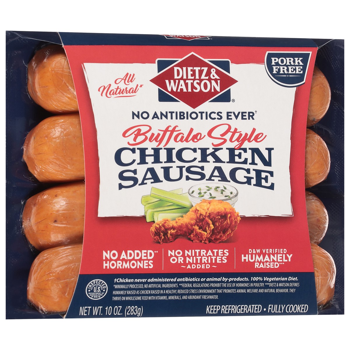 slide 5 of 13, Dietz & Watson Pork Free Buffalo Style Chicken Sausage 10 oz, 10 oz