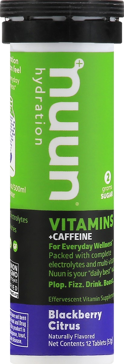 slide 1 of 12, Nuun Hydration Tablets Blackberry Citrus Vitamins + Caffeine - 12 ct, 12 ct