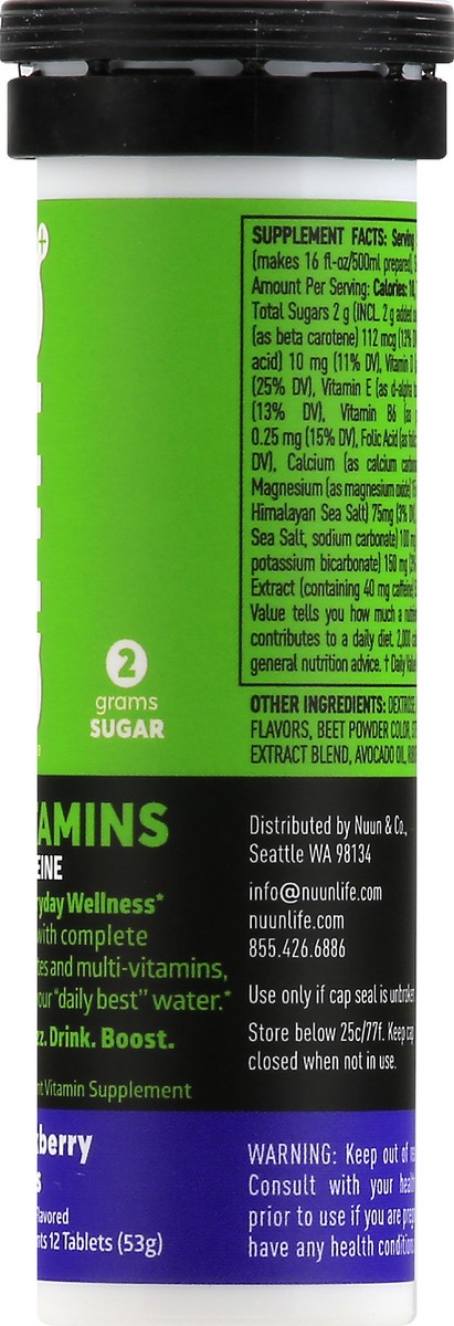 slide 4 of 12, Nuun Hydration Tablets Blackberry Citrus Vitamins + Caffeine - 12 ct, 12 ct
