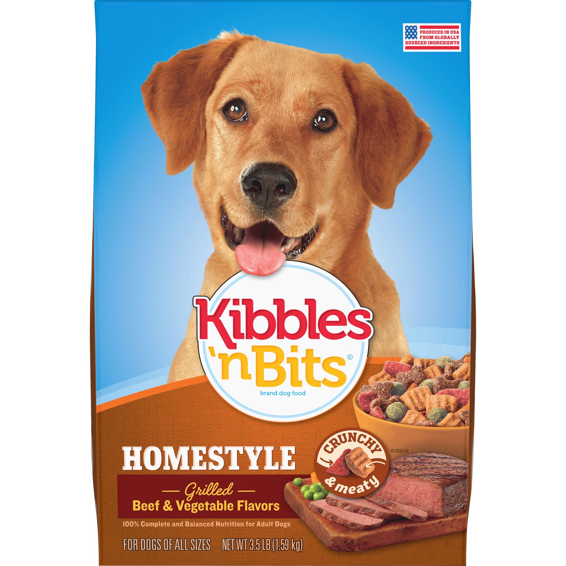 slide 1 of 6, Kibbles 'n Bits Chef's Choice Homestyle Grilled Beef & Vegetable Flavor Dog Food, 3.5-Pound, 3.5 lb