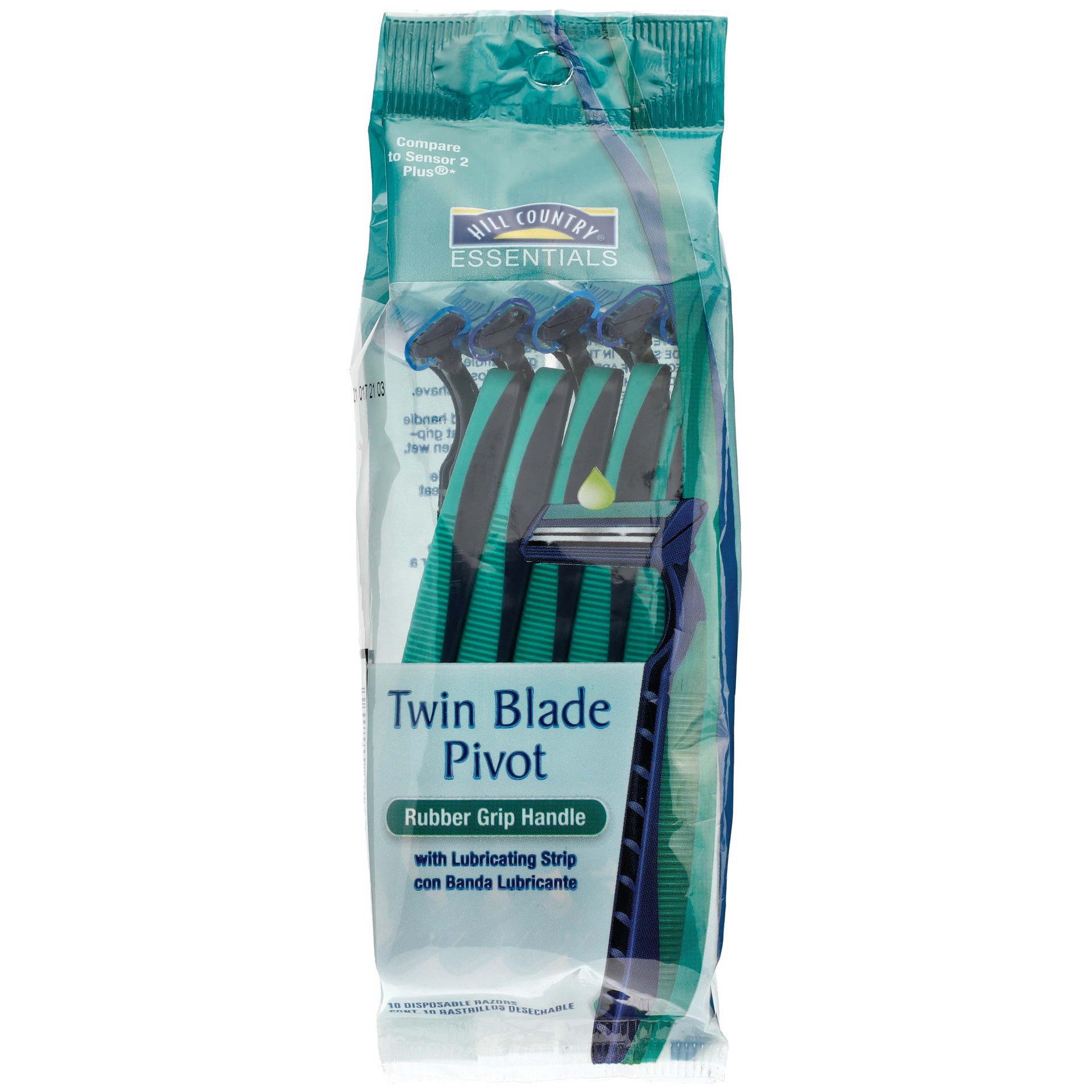 slide 1 of 1, Hill Country Fare Twin Blade Pivot Disposable Razors, 10 ct