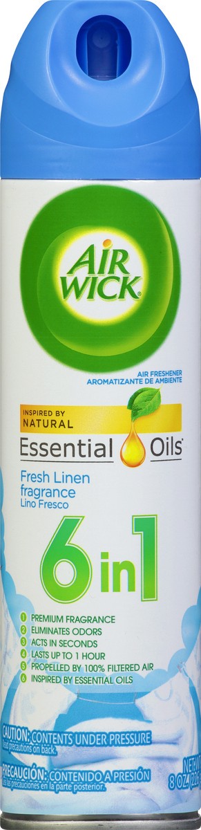 slide 1 of 9, Air Wick Essential Oils 6 in 1 Fresh Linen Fragrance Air Freshener 8 oz, 8 oz