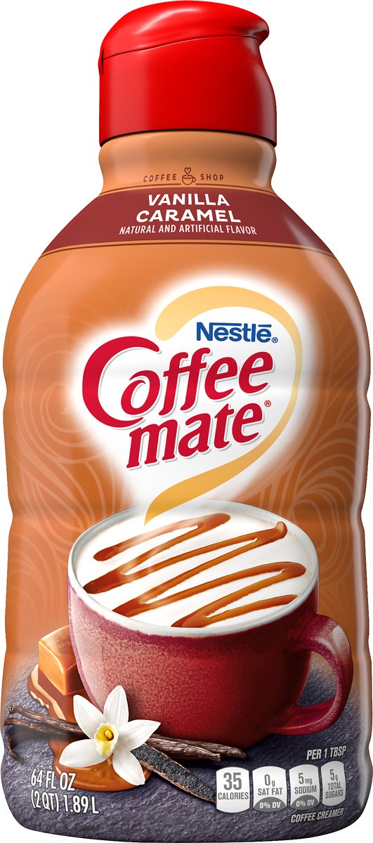 slide 3 of 8, Coffee mate Nestle Coffee mate Vanilla Caramel Liquid Coffee Creamer, 64 oz