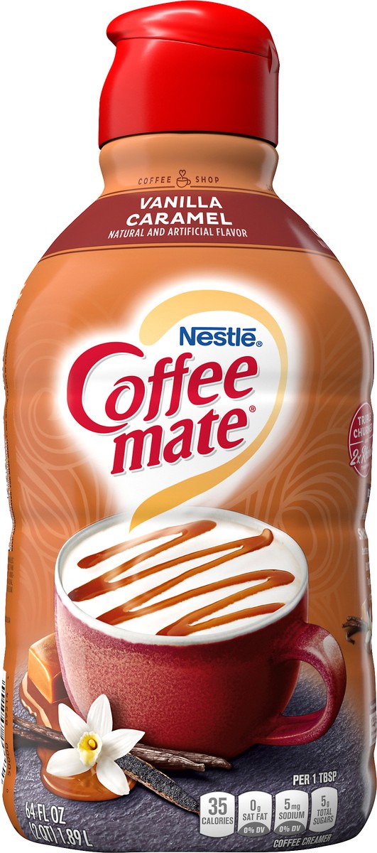 slide 8 of 8, Coffee mate Nestle Coffee mate Vanilla Caramel Liquid Coffee Creamer, 64 oz