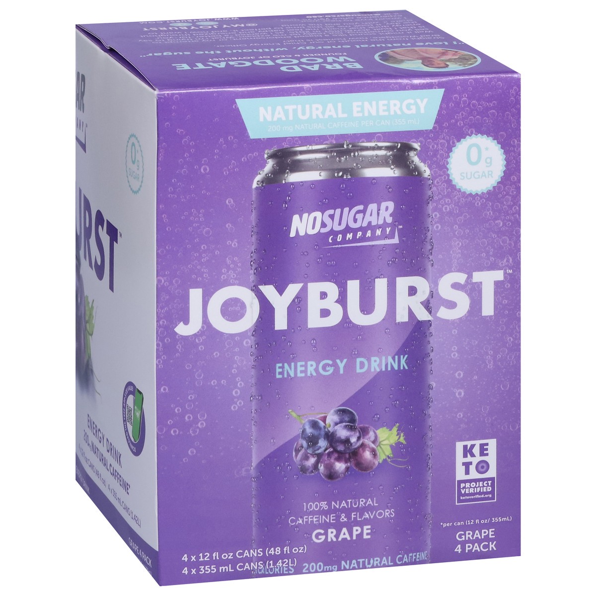 slide 3 of 9, No Sugar Company Joyburst Grape Energy Drink - 4 ct, 4 ct