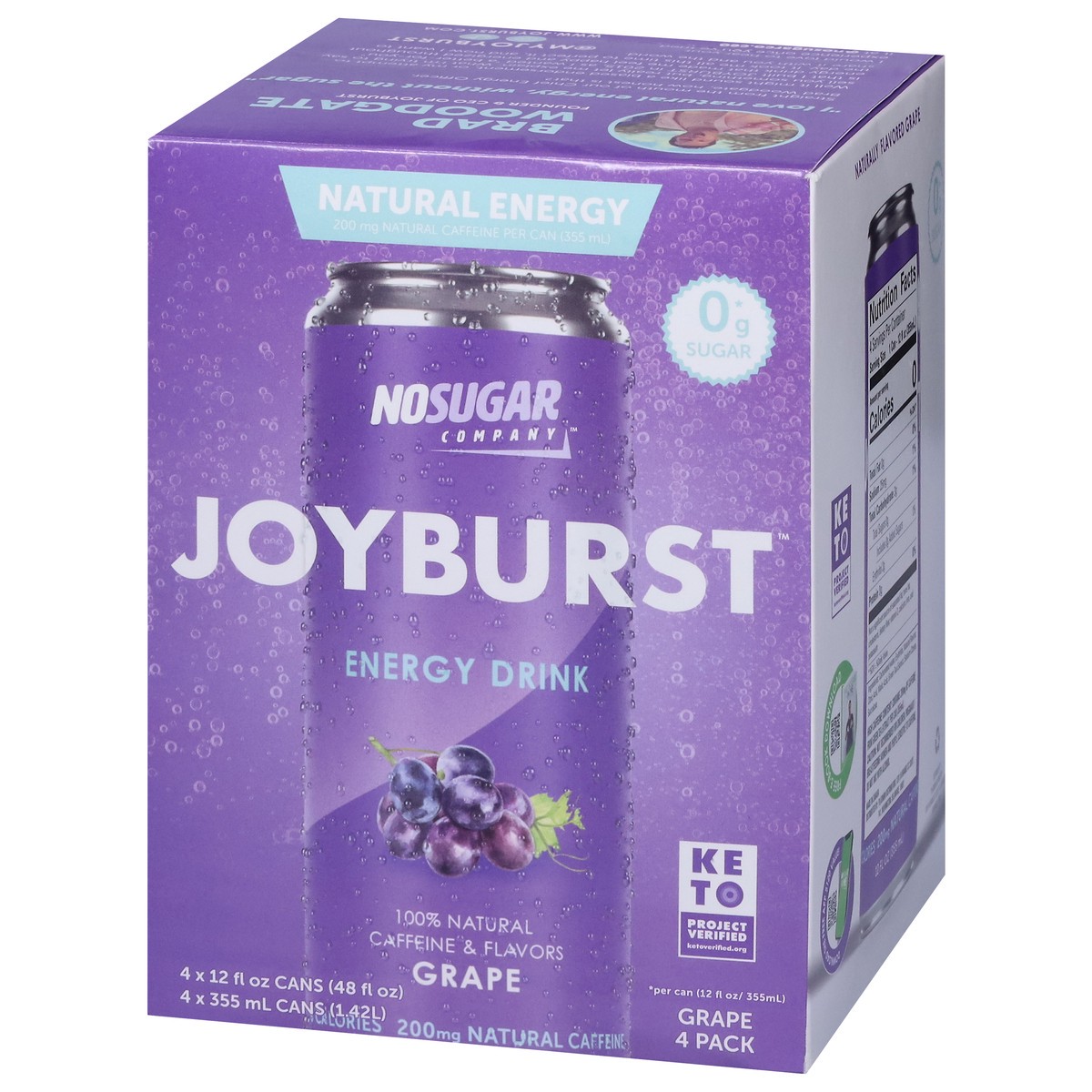 slide 6 of 9, No Sugar Company Joyburst Grape Energy Drink - 4 ct, 4 ct