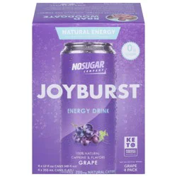 No Sugar Company Joyburst Grape Energy Drink - 4 ct