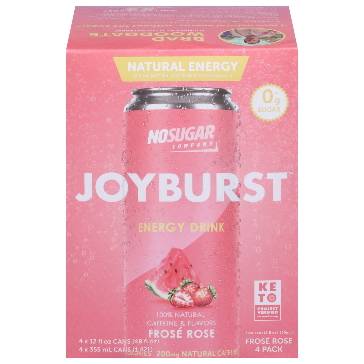 slide 1 of 9, No Sugar Company Joyburst Frose Rose Energy Drink- 4 ct, 4 ct