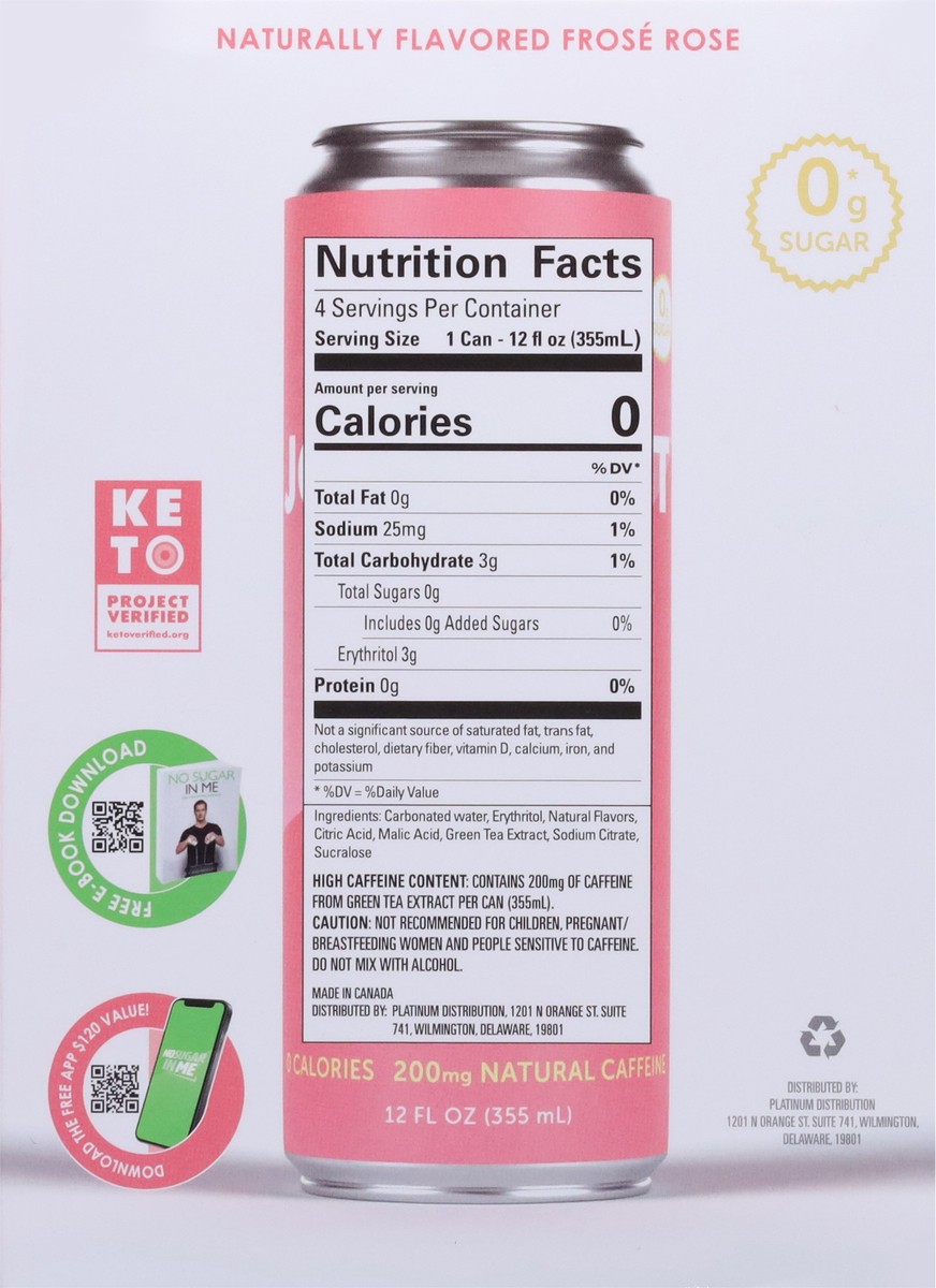 slide 5 of 9, No Sugar Company Joyburst Frose Rose Energy Drink- 4 ct, 4 ct