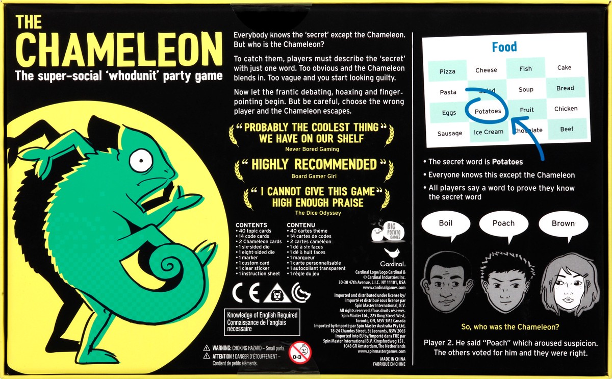 slide 9 of 9, Big Potato The Chameleon, Multi Award-Winning Board Game, 1 ct