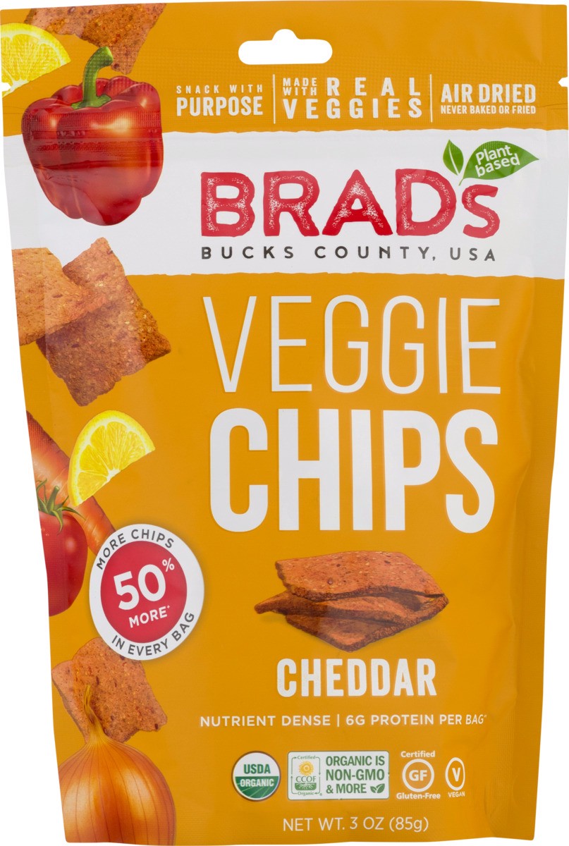 slide 3 of 11, Brad's Chips Cheddar Raw Organic, 3 oz