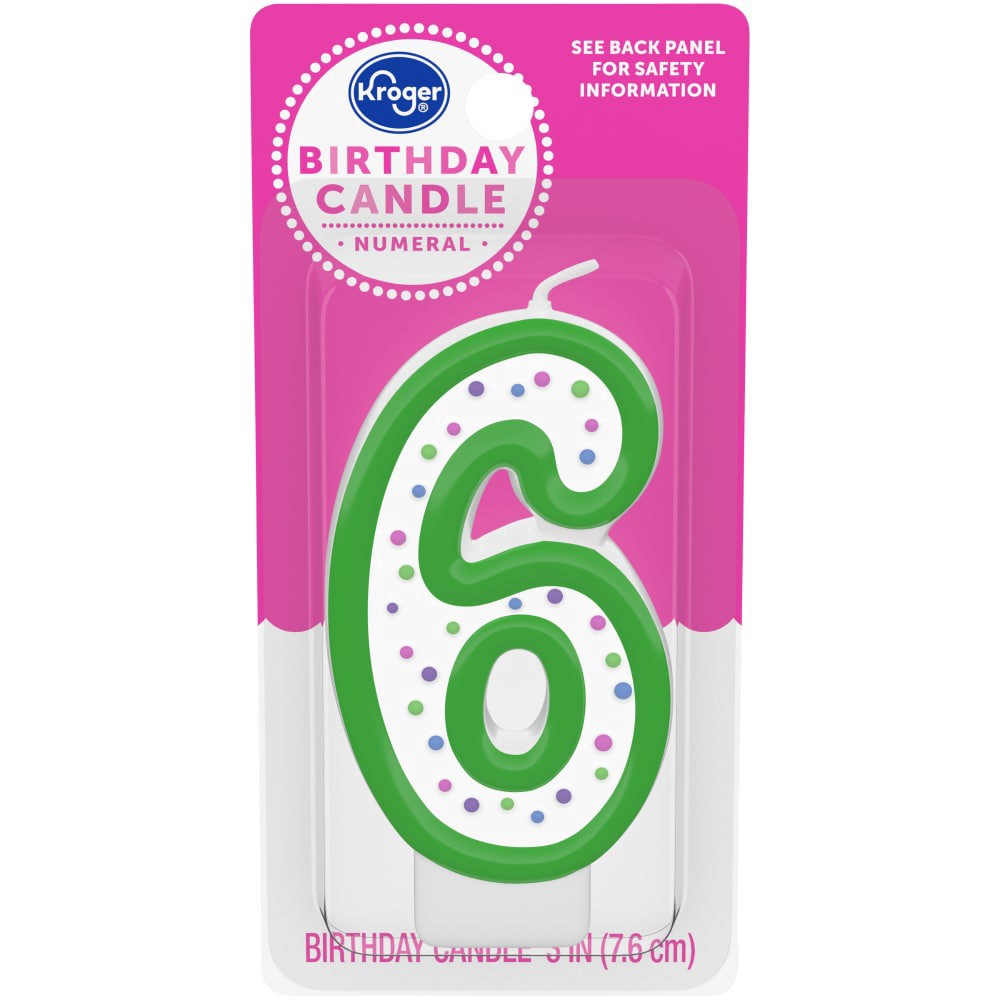 slide 2 of 2, Kroger #6 Numeral Candle, 3 in