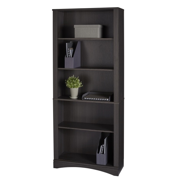 slide 1 of 9, Realspace Pelingo 72''H 5-Shelf Bookcase, Dark Gray, 1 ct