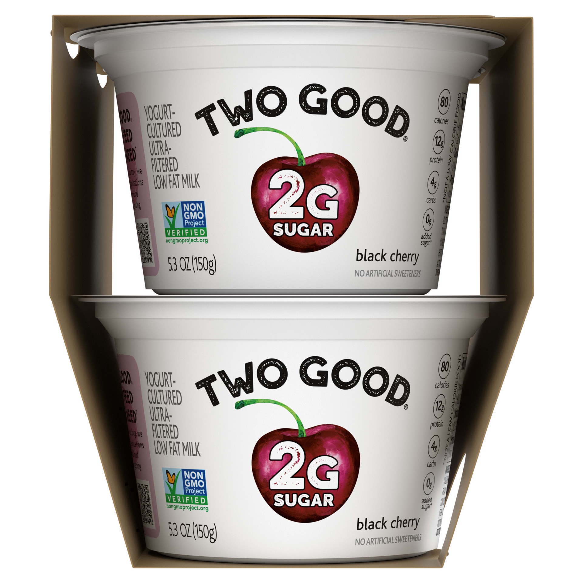 slide 4 of 5, Too Good & Co. Cherry Low Fat Greek Yogurt Cultured Product, 5.3 OZ Cups, 4 Ct, 5.3 oz