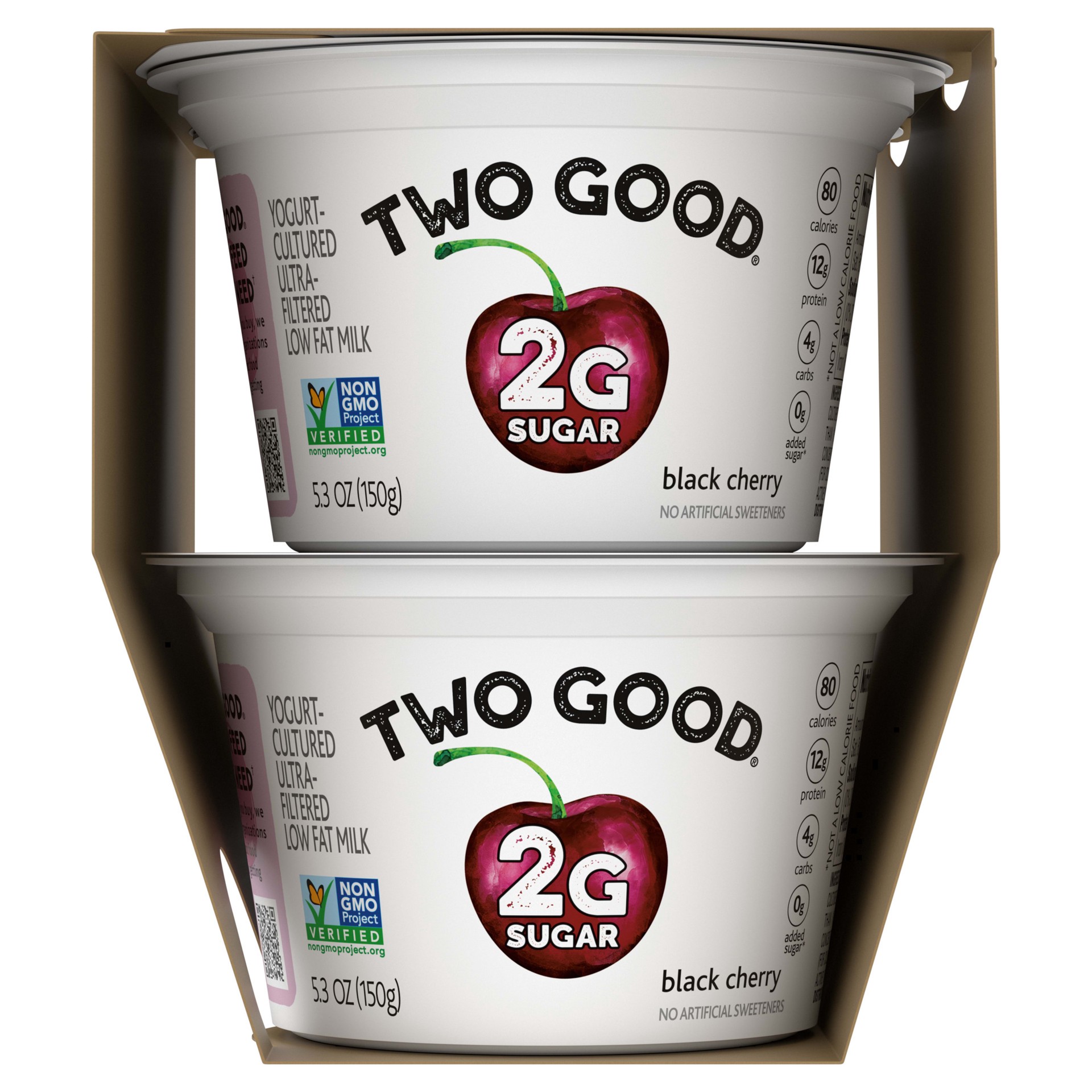 slide 2 of 5, Too Good & Co. Cherry Low Fat Greek Yogurt Cultured Product, 5.3 OZ Cups, 4 Ct, 5.3 oz