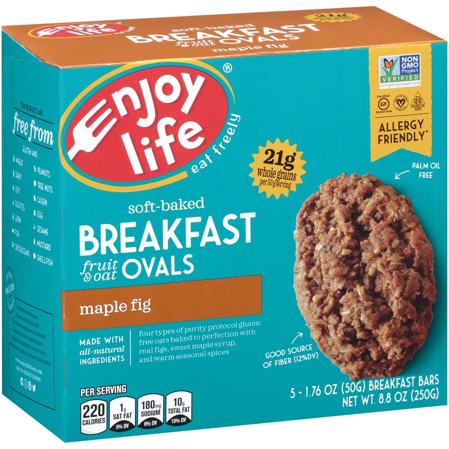 slide 2 of 6, Enjoy Life Maple Fig Soft Baked Breakfast Fruit & Oat Ovals, 5 ct; 1.76 oz