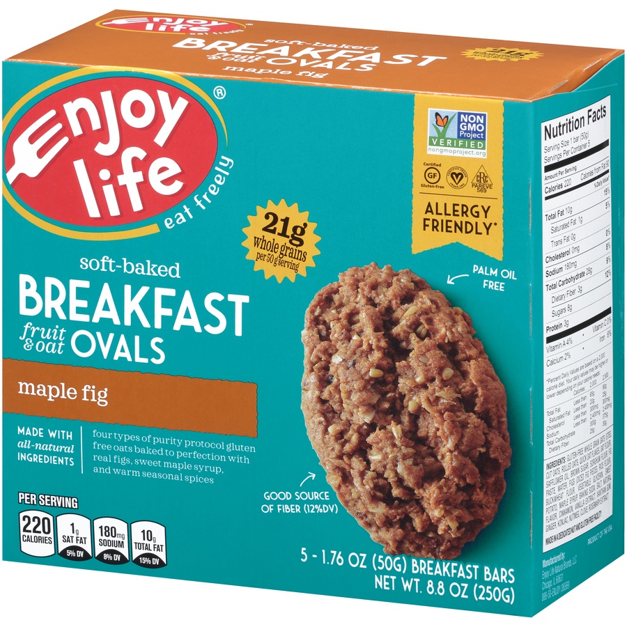 slide 3 of 6, Enjoy Life Maple Fig Soft Baked Breakfast Fruit & Oat Ovals, 5 ct; 1.76 oz