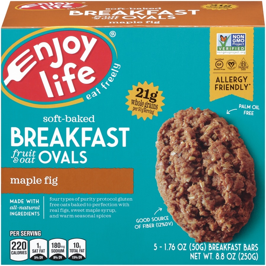 slide 1 of 6, Enjoy Life Maple Fig Soft Baked Breakfast Fruit & Oat Ovals, 5 ct; 1.76 oz