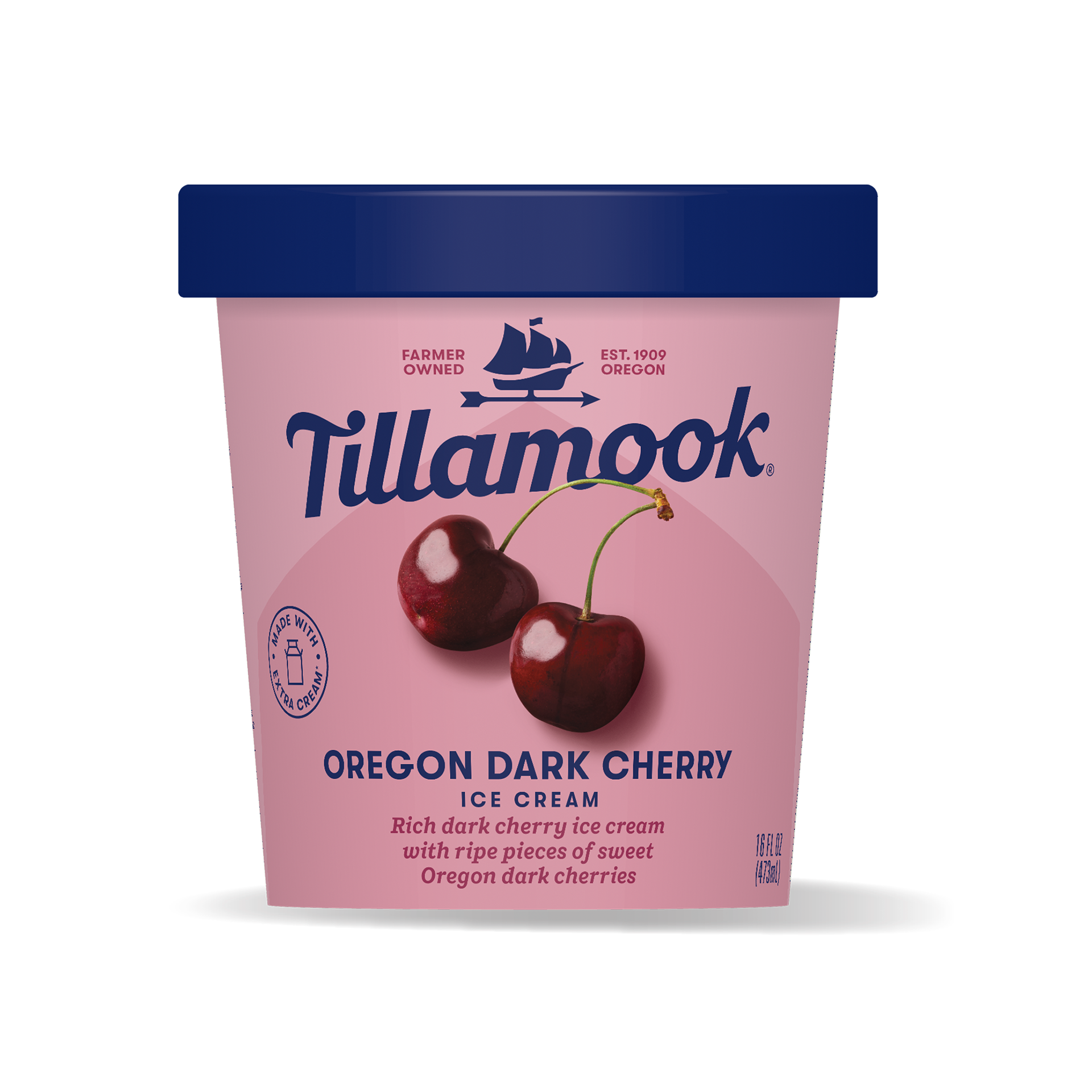slide 1 of 5, Tillamook Oregon Dark Cherry Ice Cream Pint 16oz, 16fl-oz,