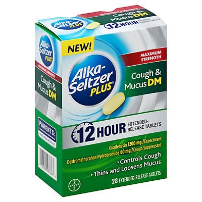 slide 1 of 2, Alka-Seltzer Plus Extended-Release Tablets Maximum Strength Cough & Mucus DM, 28 ct