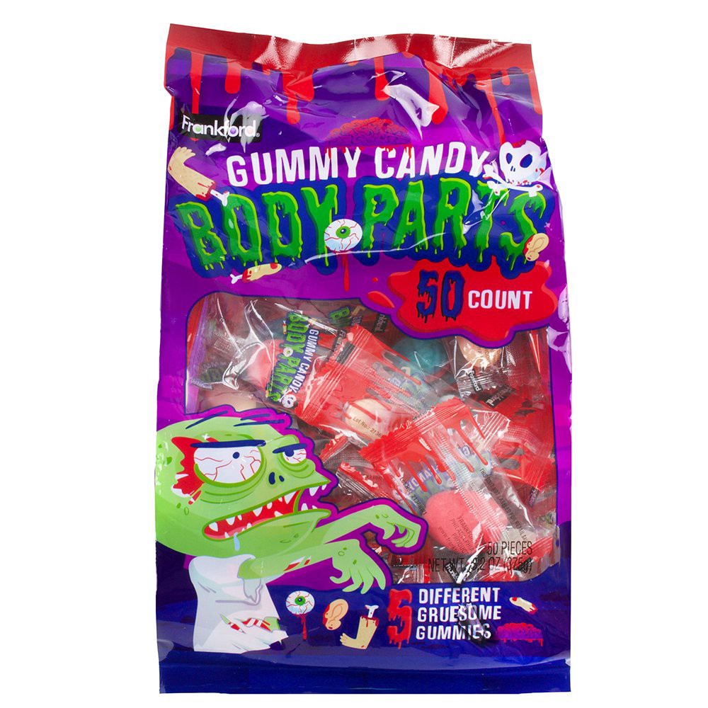 slide 1 of 1, Frankford Halloween Gummy Body Parts 50Ct (Where Available), 13.2 oz