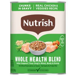 Rachael Ray Nutrish Real Chicken & Veggies Recipe Whole Health Blend Chunks in Gravy Wet Dog Food, 13 oz. Can (Rachael Ray)