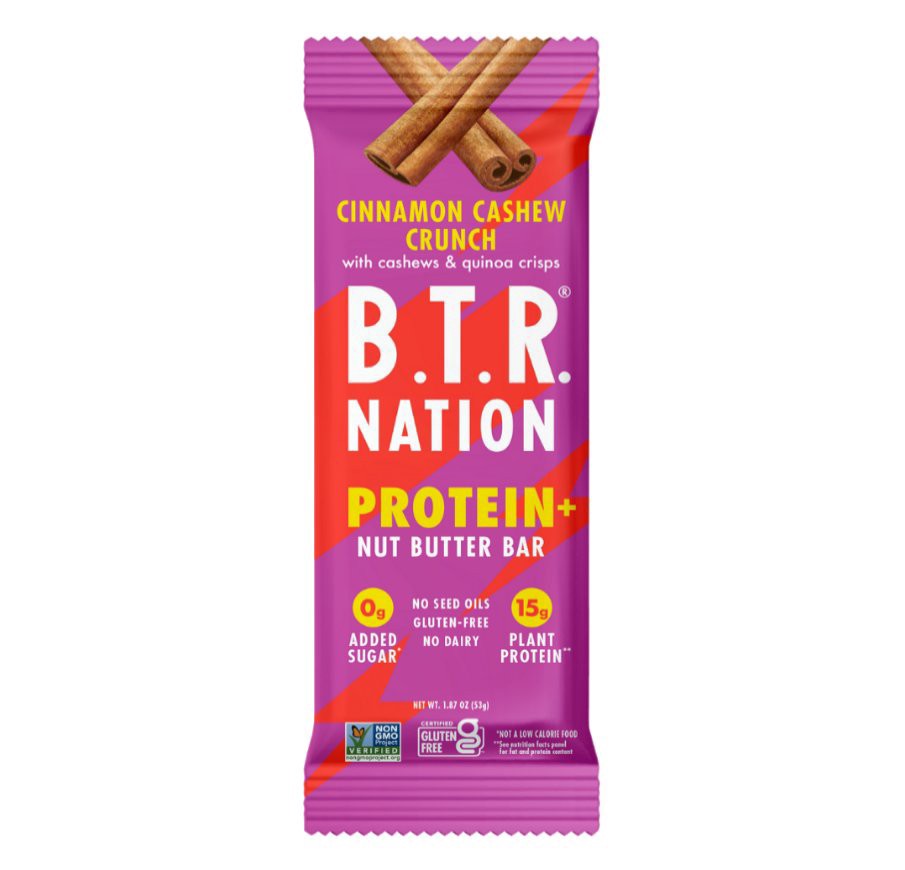 slide 1 of 1, BTR Bar Cinnamon Cashew Crunch Protein+ Nut Butter Bar, 1.87 oz