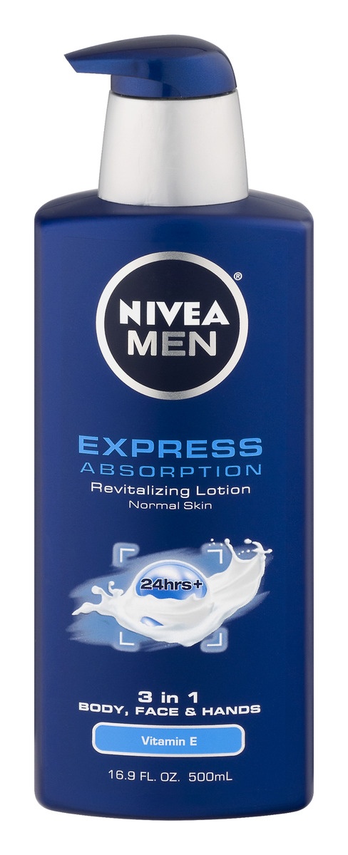 slide 1 of 1, Nivea Men Express Absorption Revitalizing Lotion, Normal Skin, 16.9 oz