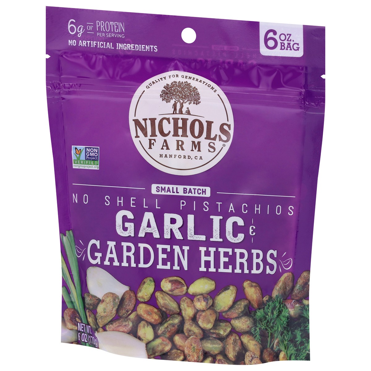 slide 4 of 4, Nichols Farms No Shell Garlic Garden Herbs Pistachios 6 oz, 6 oz