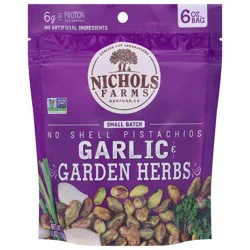 Nichols Farms No Shell Garlic Garden Herbs Pistachios 6 oz