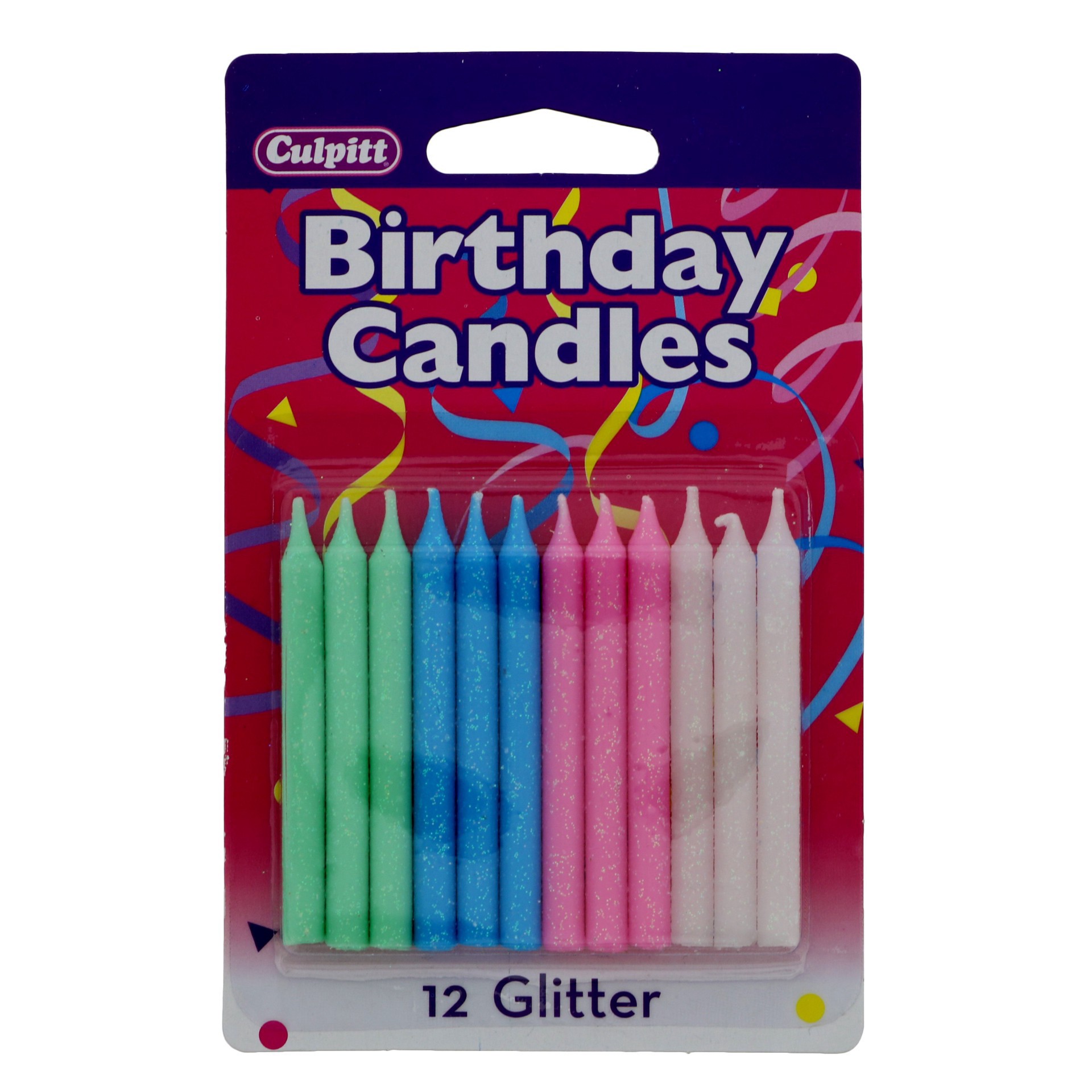 slide 1 of 1, DecoPac Assorted Glitter Candles, 12 ct